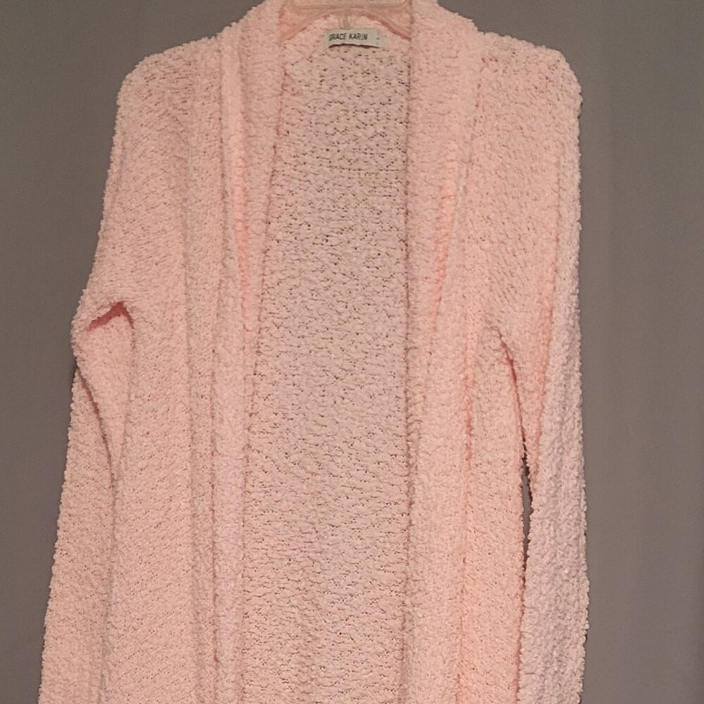 Brand NEW! Womens Grace Karin Popcorn Cardigan (Large) Pink